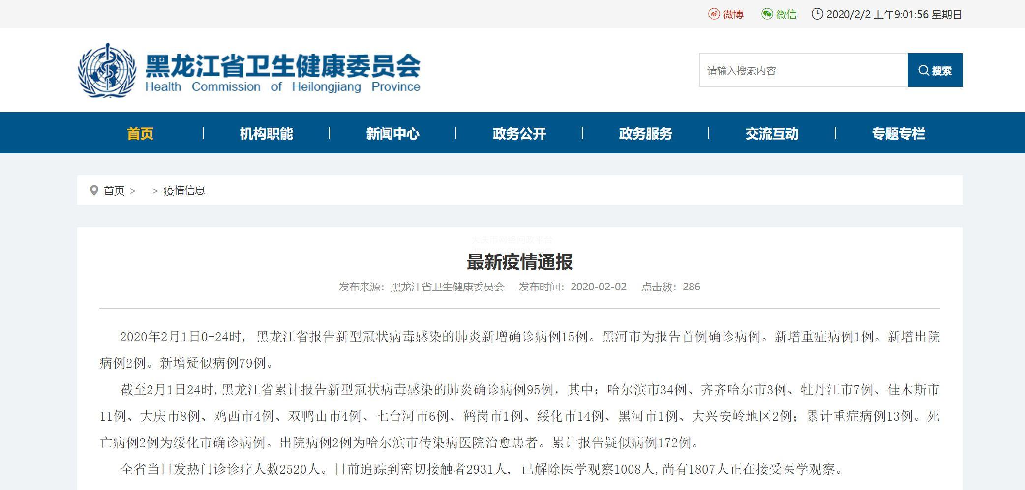 黑龍江省最新疫情通報(bào)及更新概況
